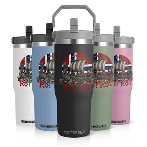 Ro Ro Norway Flip Straw Tumbler Norwegian Viking Row Longship Norge Football Fan TS11 Print Your Wear