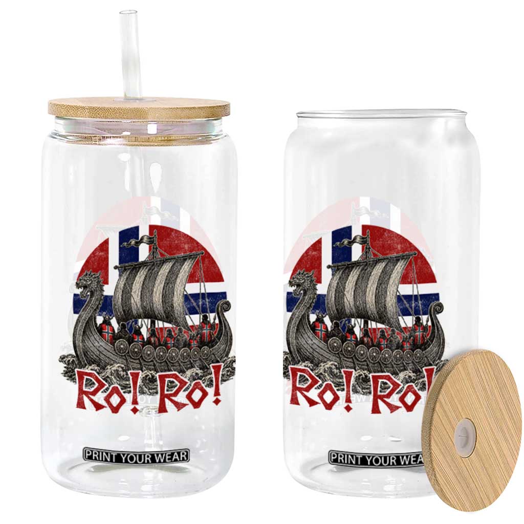 Ro Ro Norway Glass Can Norwegian Viking Row Longship Norge Football Fan TS11 Print Your Wear
