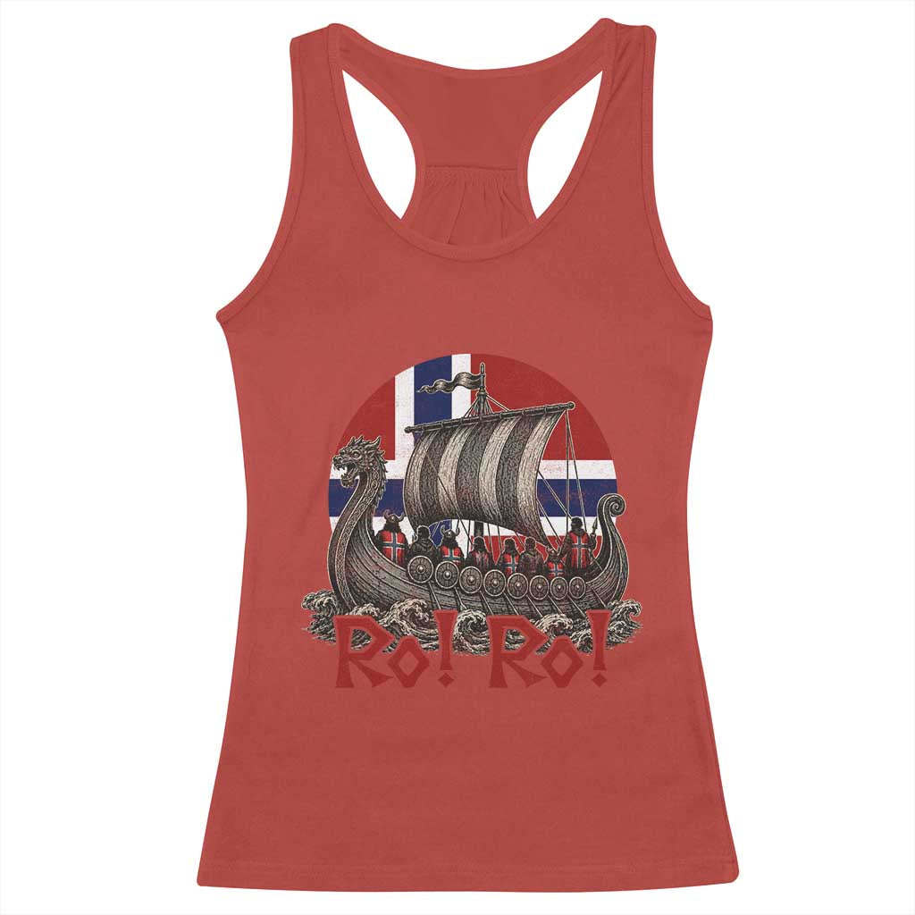 Ro Ro Norway Racerback Tank Top Norwegian Viking Row Longship Norge Football Fan TS11 Red Print Your Wear