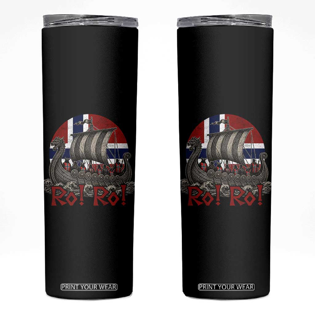 Ro Ro Norway Skinny Tumbler Norwegian Viking Row Longship Norge Football Fan TS11 Black Print Your Wear