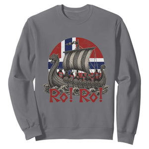 Ro Ro Norway Sweatshirt Norwegian Viking Row Longship Norge Football Fan TS11 Charcoal Print Your Wear