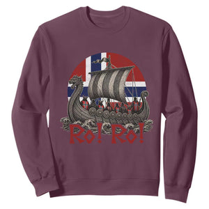 Ro Ro Norway Sweatshirt Norwegian Viking Row Longship Norge Football Fan TS11 Maroon Print Your Wear