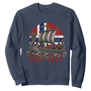 Ro Ro Norway Sweatshirt Norwegian Viking Row Longship Norge Football Fan TS11 Navy Print Your Wear
