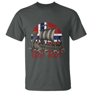 Ro Ro Norway T Shirt Norwegian Viking Row Longship Norge Football Fan TS11 Dark Heather Print Your Wear