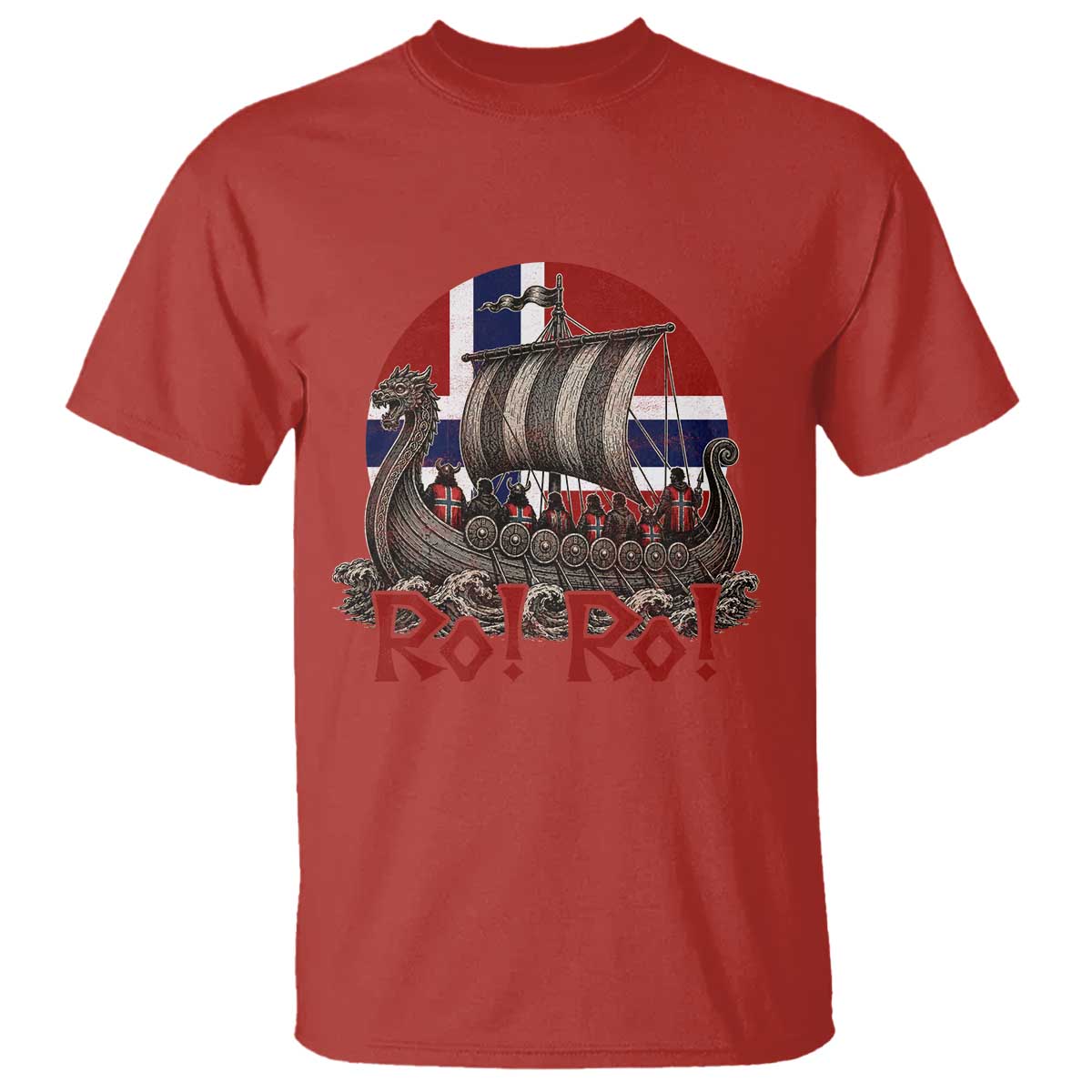 Ro Ro Norway T Shirt Norwegian Viking Row Longship Norge Football Fan TS11 Red Print Your Wear
