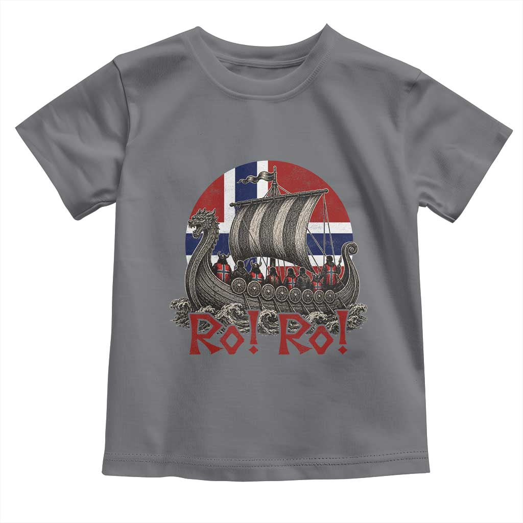 Ro Ro Norway Toddler T Shirt Norwegian Viking Row Longship Norge Football Fan TS11 Charcoal Print Your Wear