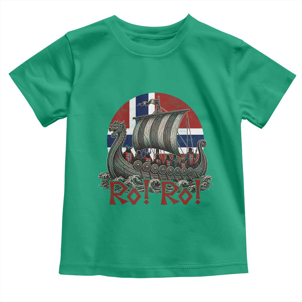 Ro Ro Norway Toddler T Shirt Norwegian Viking Row Longship Norge Football Fan TS11 Irish Green Print Your Wear