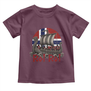 Ro Ro Norway Toddler T Shirt Norwegian Viking Row Longship Norge Football Fan TS11 Maroon Print Your Wear