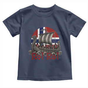Ro Ro Norway Toddler T Shirt Norwegian Viking Row Longship Norge Football Fan TS11 Navy Print Your Wear