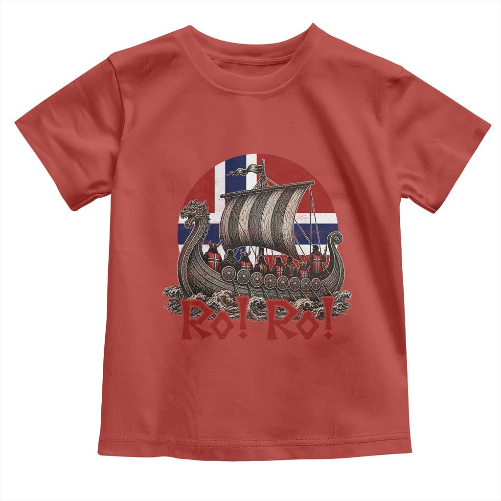 Ro Ro Norway Toddler T Shirt Norwegian Viking Row Longship Norge Football Fan TS11 Red Print Your Wear