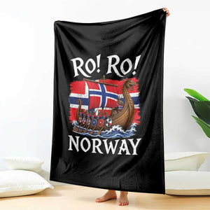 Ro Ro Norway Viking Row Throw Blanket Norwegian Flag Longship for Norge Football Fan TS11 Print Your Wear