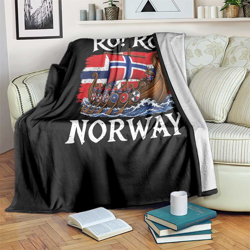 Ro Ro Norway Viking Row Throw Blanket Norwegian Flag Longship for Norge Football Fan TS11 Print Your Wear