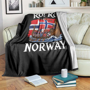 Ro Ro Norway Viking Row Throw Blanket Norwegian Flag Longship for Norge Football Fan TS11 Print Your Wear
