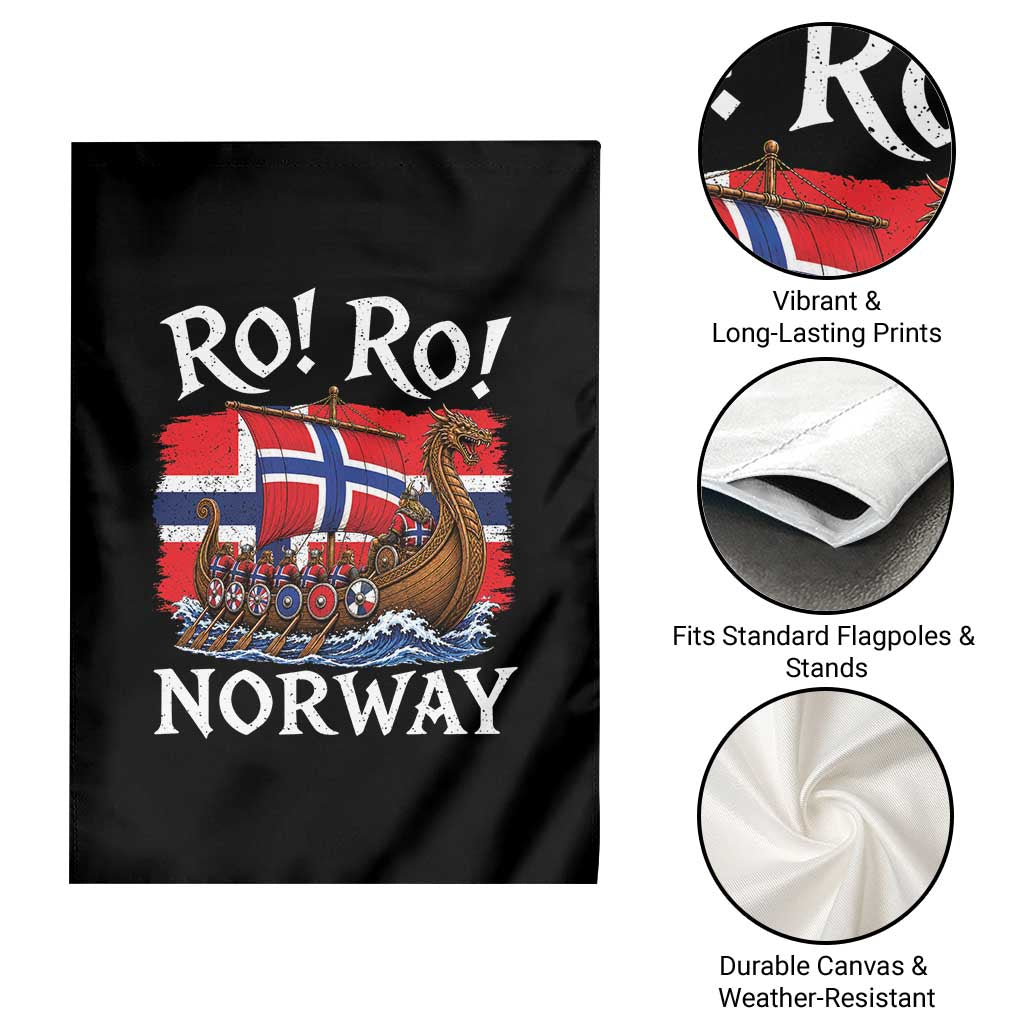 Ro Ro Norway Viking Row Garden Flag Norwegian Flag Longship for Norge Football Fan TS11 Print Your Wear