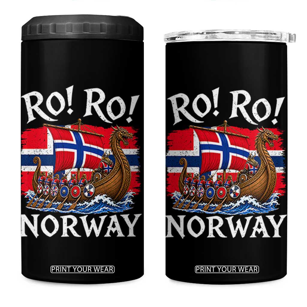 Ro Ro Norway Viking Row 4 in 1 Can Cooler Tumbler Norwegian Flag Longship for Norge Football Fan TS11 One Size: 16 oz Black Print Your Wear