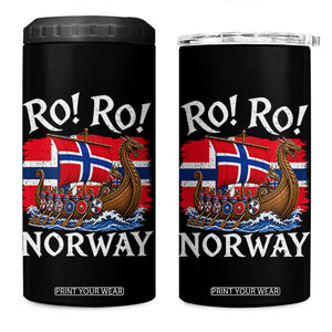 Ro Ro Norway Viking Row 4 in 1 Can Cooler Tumbler Norwegian Flag Longship for Norge Football Fan TS11 One Size: 16 oz Black Print Your Wear