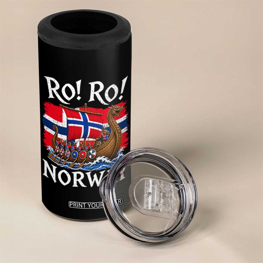 Ro Ro Norway Viking Row 4 in 1 Can Cooler Tumbler Norwegian Flag Longship for Norge Football Fan TS11 Print Your Wear