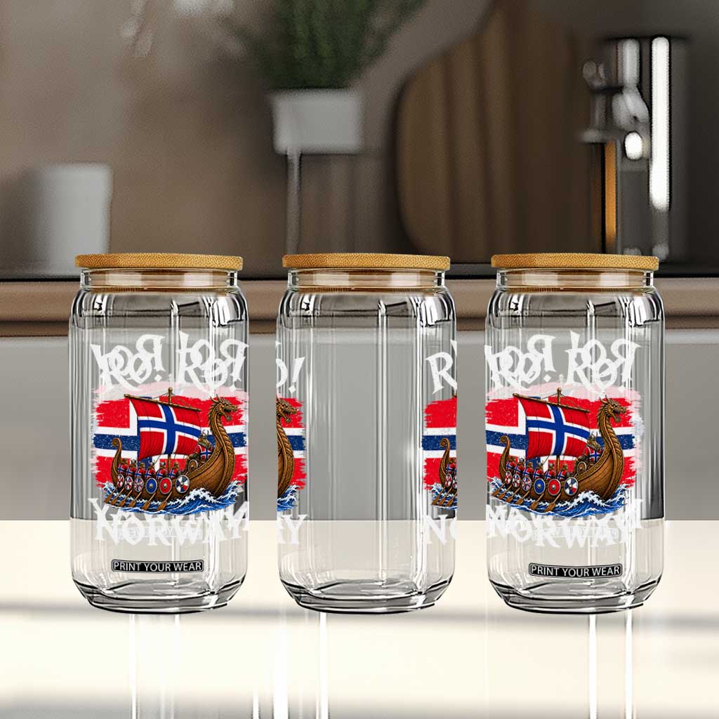 Ro Ro Norway Viking Row Glass Can Norwegian Flag Longship for Norge Football Fan TS11 Print Your Wear