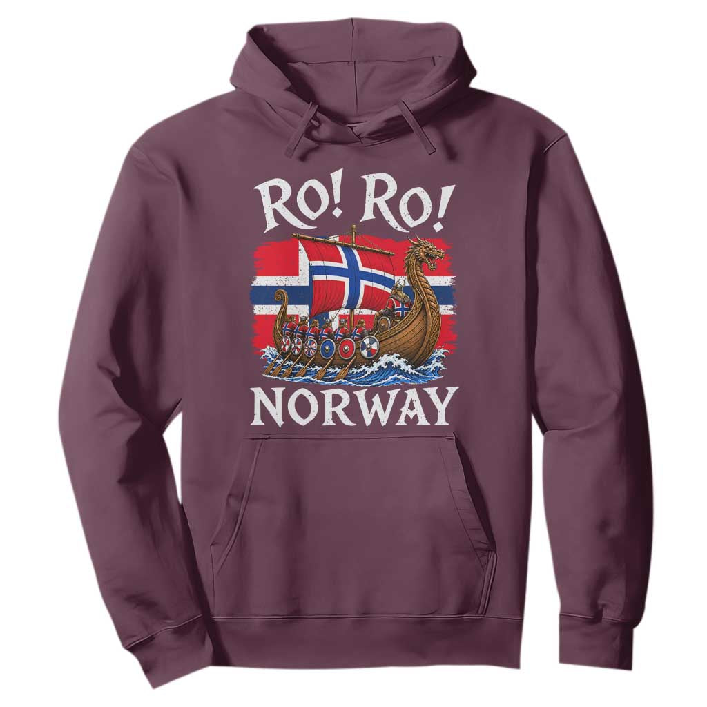 Ro Ro Norway Viking Row Hoodie Norwegian Flag Longship for Norge Football Fan TS11 S Maroon Print Your Wear
