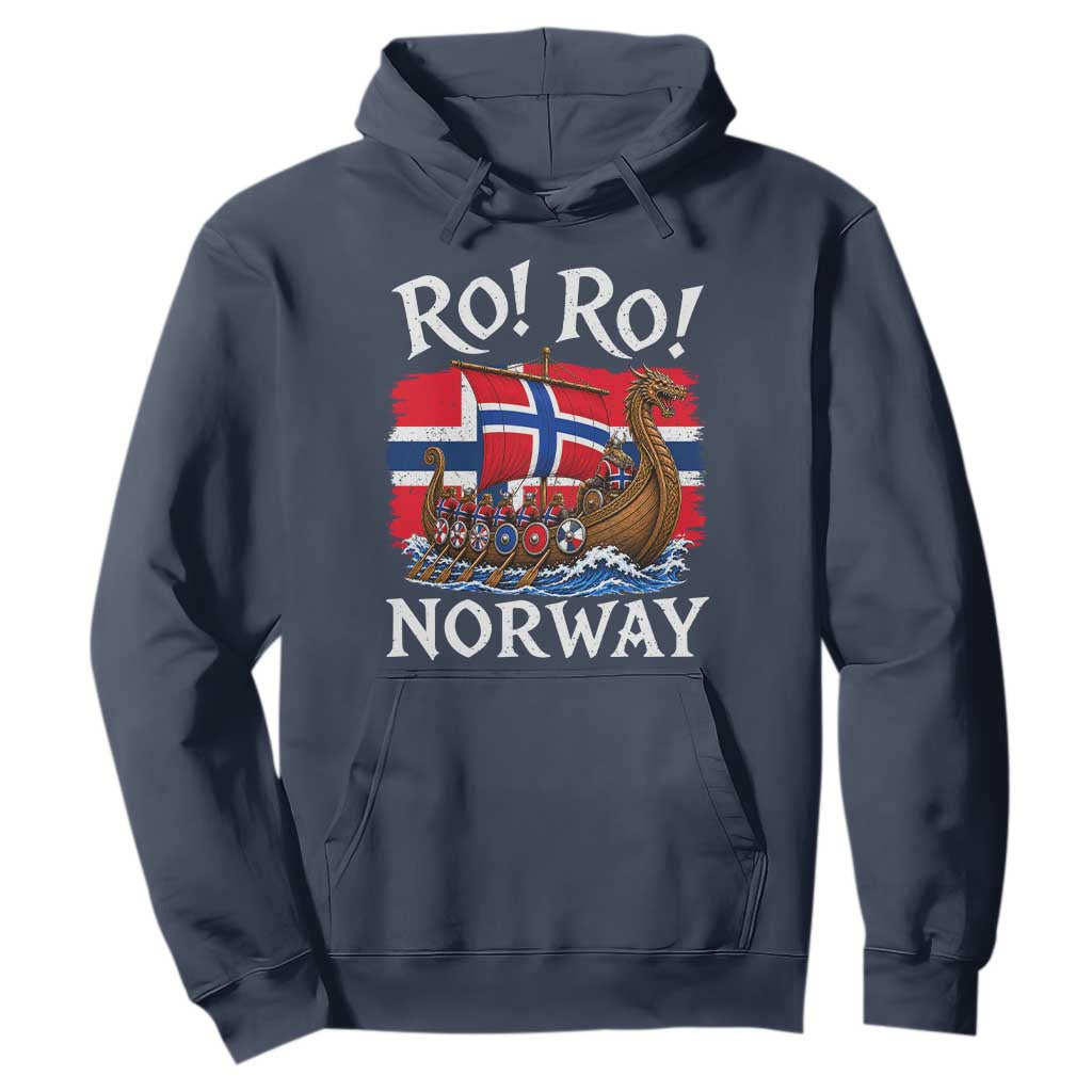 Ro Ro Norway Viking Row Hoodie Norwegian Flag Longship for Norge Football Fan TS11 Navy Print Your Wear