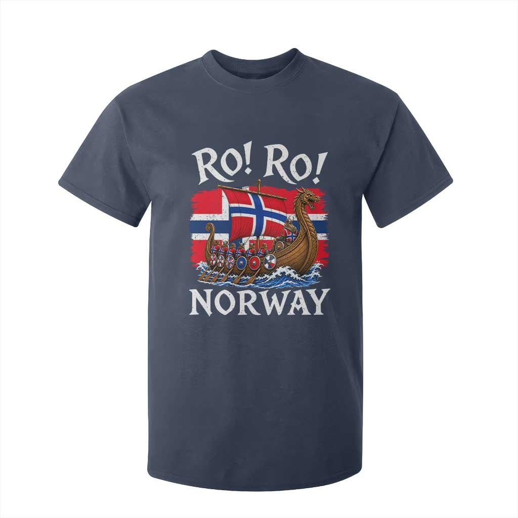 Ro Ro Norway Viking Row T Shirt For Kid Norwegian Flag Longship for Norge Football Fan TS11 Navy Print Your Wear