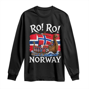 Ro Ro Norway Viking Row Long Sleeve Shirt Norwegian Flag Longship for Norge Football Fan TS11 Black Print Your Wear
