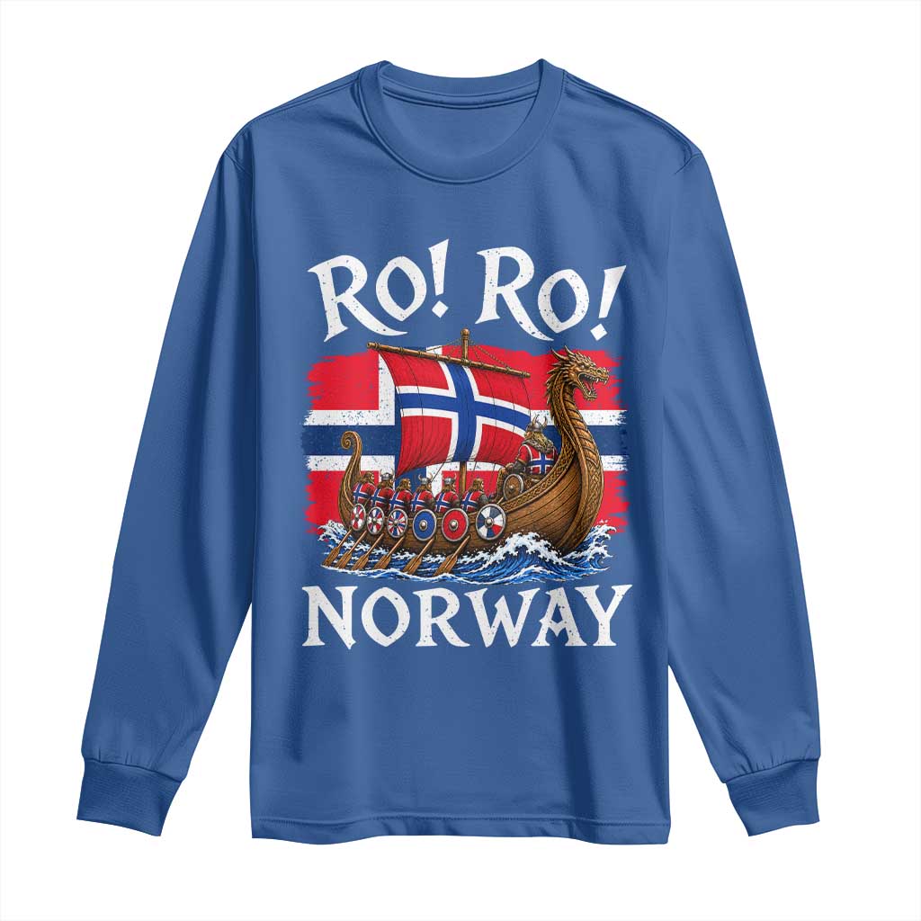 Ro Ro Norway Viking Row Long Sleeve Shirt Norwegian Flag Longship for Norge Football Fan TS11 Royal Blue Print Your Wear
