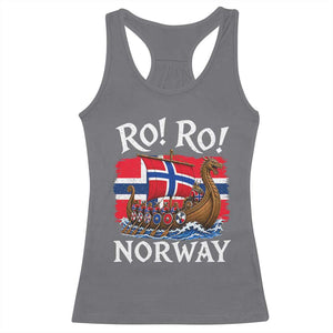 Ro Ro Norway Viking Row Racerback Tank Top Norwegian Flag Longship for Norge Football Fan TS11 Charcoal Print Your Wear