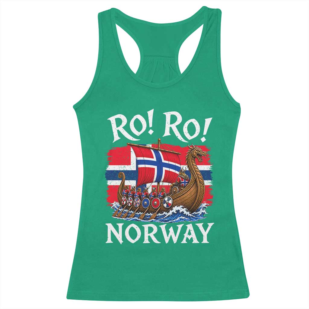 Ro Ro Norway Viking Row Racerback Tank Top Norwegian Flag Longship for Norge Football Fan TS11 Irish Green Print Your Wear