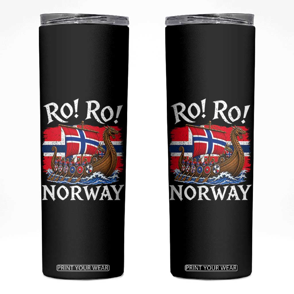 Ro Ro Norway Viking Row Skinny Tumbler Norwegian Flag Longship for Norge Football Fan TS11 Black Print Your Wear