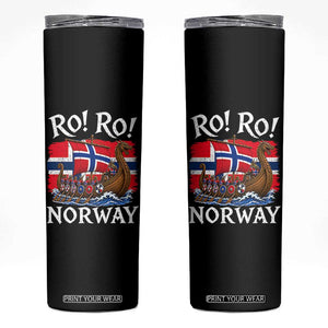 Ro Ro Norway Viking Row Skinny Tumbler Norwegian Flag Longship for Norge Football Fan TS11 Black Print Your Wear