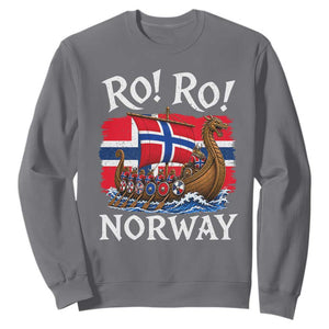 Ro Ro Norway Viking Row Sweatshirt Norwegian Flag Longship for Norge Football Fan TS11 Charcoal Print Your Wear