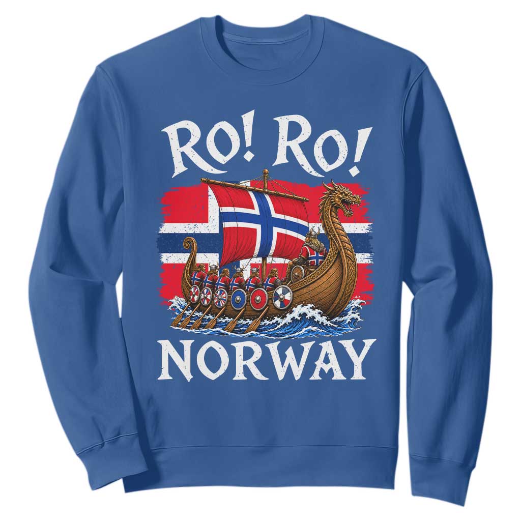 Ro Ro Norway Viking Row Sweatshirt Norwegian Flag Longship for Norge Football Fan TS11 Royal Blue Print Your Wear
