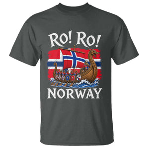 Ro Ro Norway Viking Row T Shirt Norwegian Flag Longship for Norge Football Fan TS11 Dark Heather Print Your Wear
