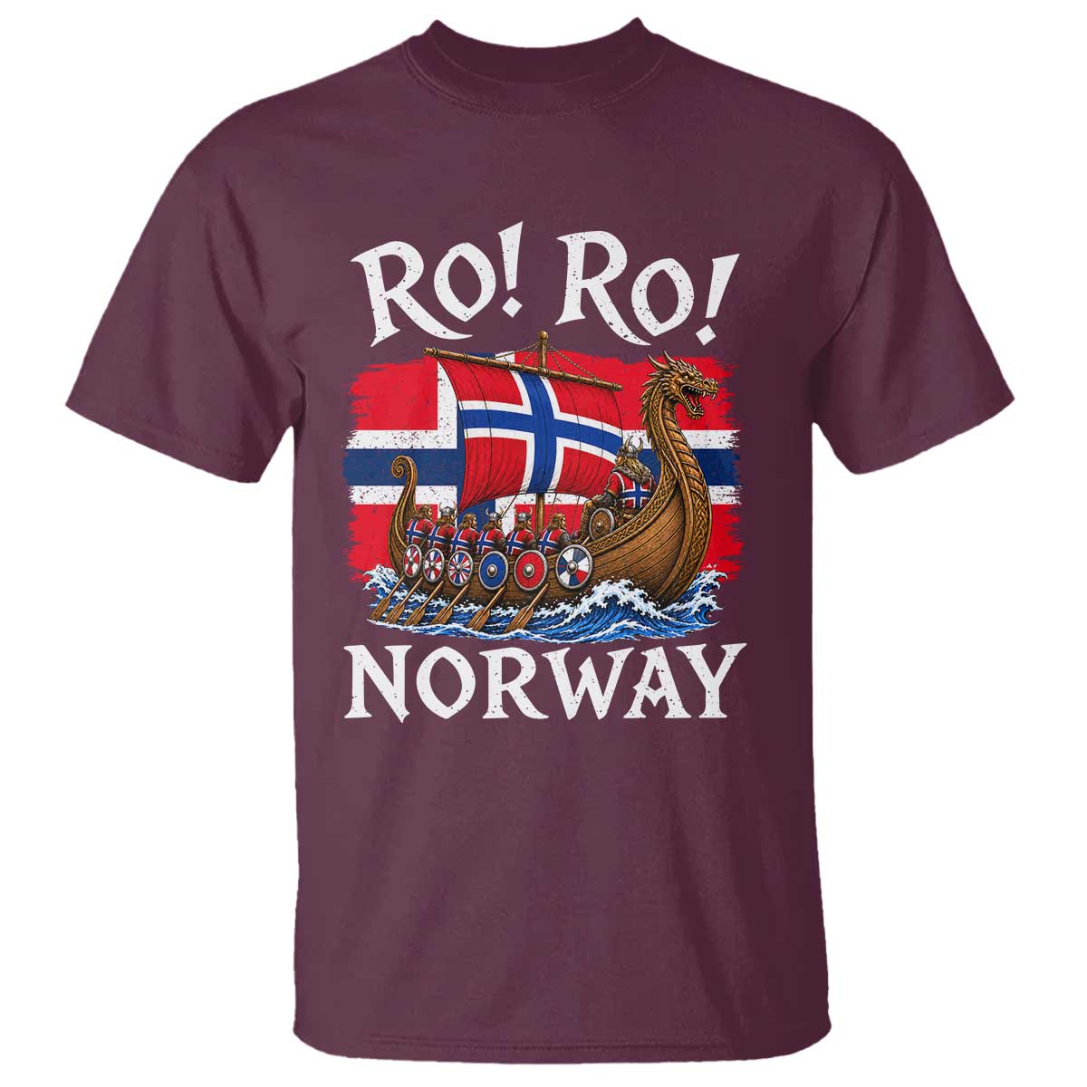 Ro Ro Norway Viking Row T Shirt Norwegian Flag Longship for Norge Football Fan TS11 Print Your Wear