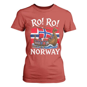 Ro Ro Norway Viking Row T Shirt For Women Norwegian Flag Longship for Norge Football Fan TS11 Red Print Your Wear