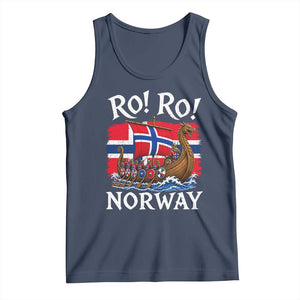 Ro Ro Norway Viking Row Tank Top Norwegian Flag Longship for Norge Football Fan TS11 Navy Print Your Wear