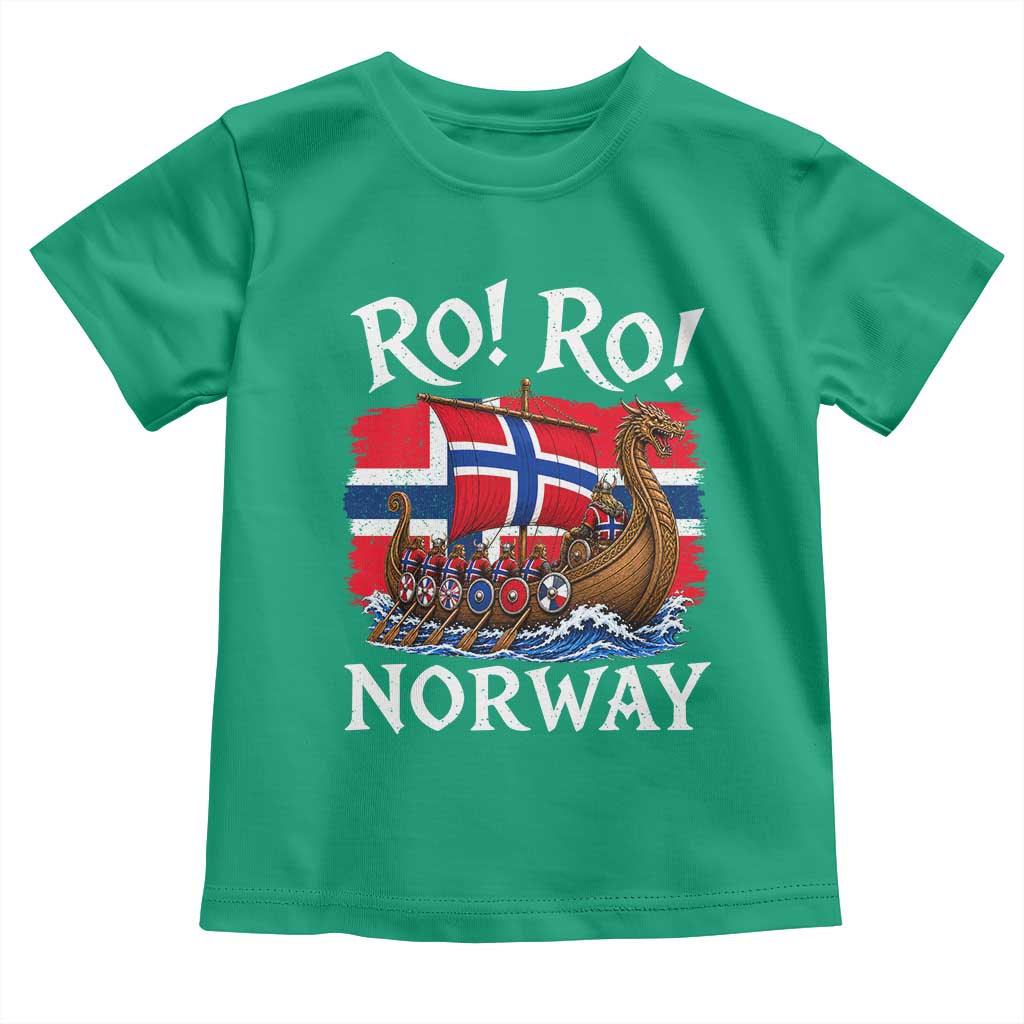 Ro Ro Norway Viking Row Toddler T Shirt Norwegian Flag Longship for Norge Football Fan TS11 Irish Green Print Your Wear