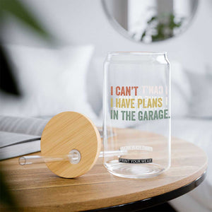 I Cant I Have Plans In The Garage Glass Can Funny Car Mechanics Father's Day