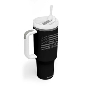 If You Need Me I Will Be In The Garage Funny Mechanic Tumbler With Handle Vintage American Flag