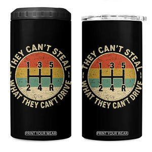 They Can't Steal What They Can't Drive 4 in 1 Can Cooler Tumbler Funny Stick Shift Manual Car