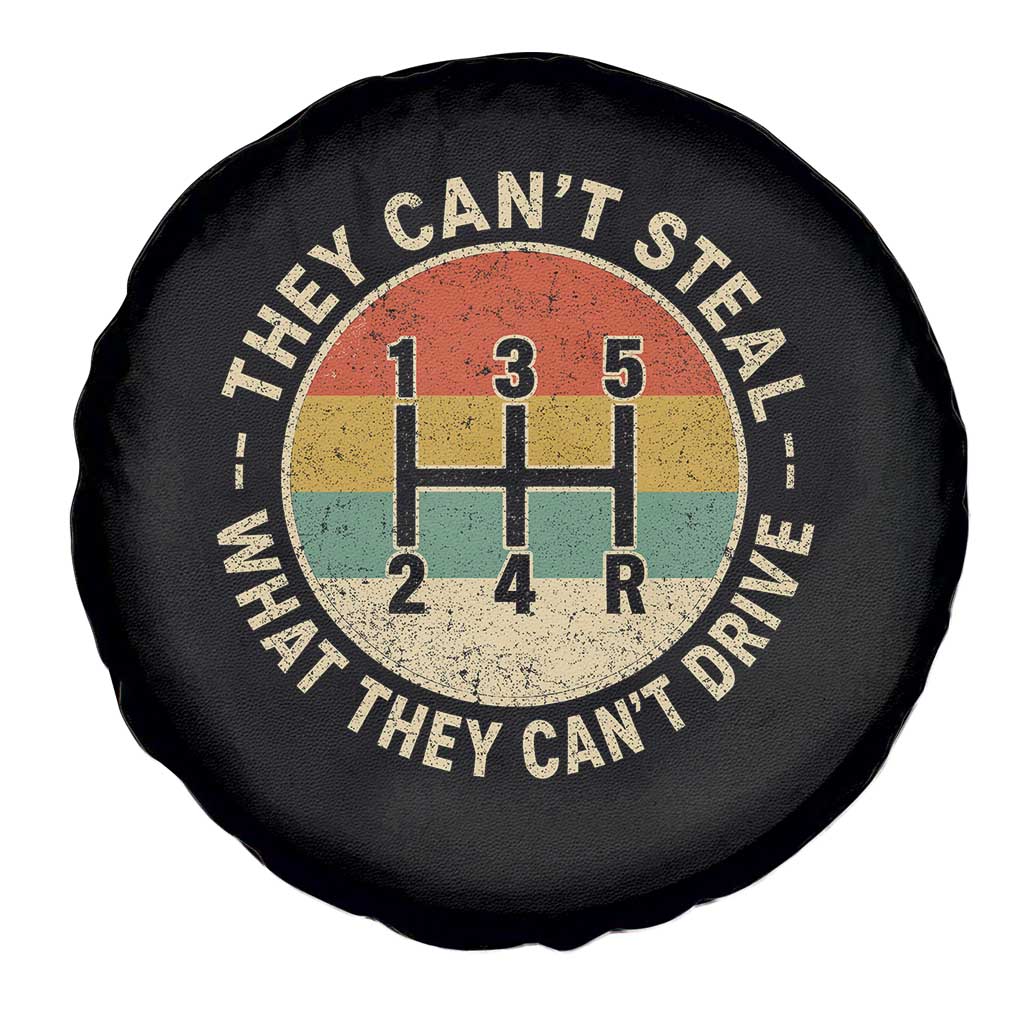 They Can't Steal What They Can't Drive Spare Tire Cover Funny Stick Shift Manual Car