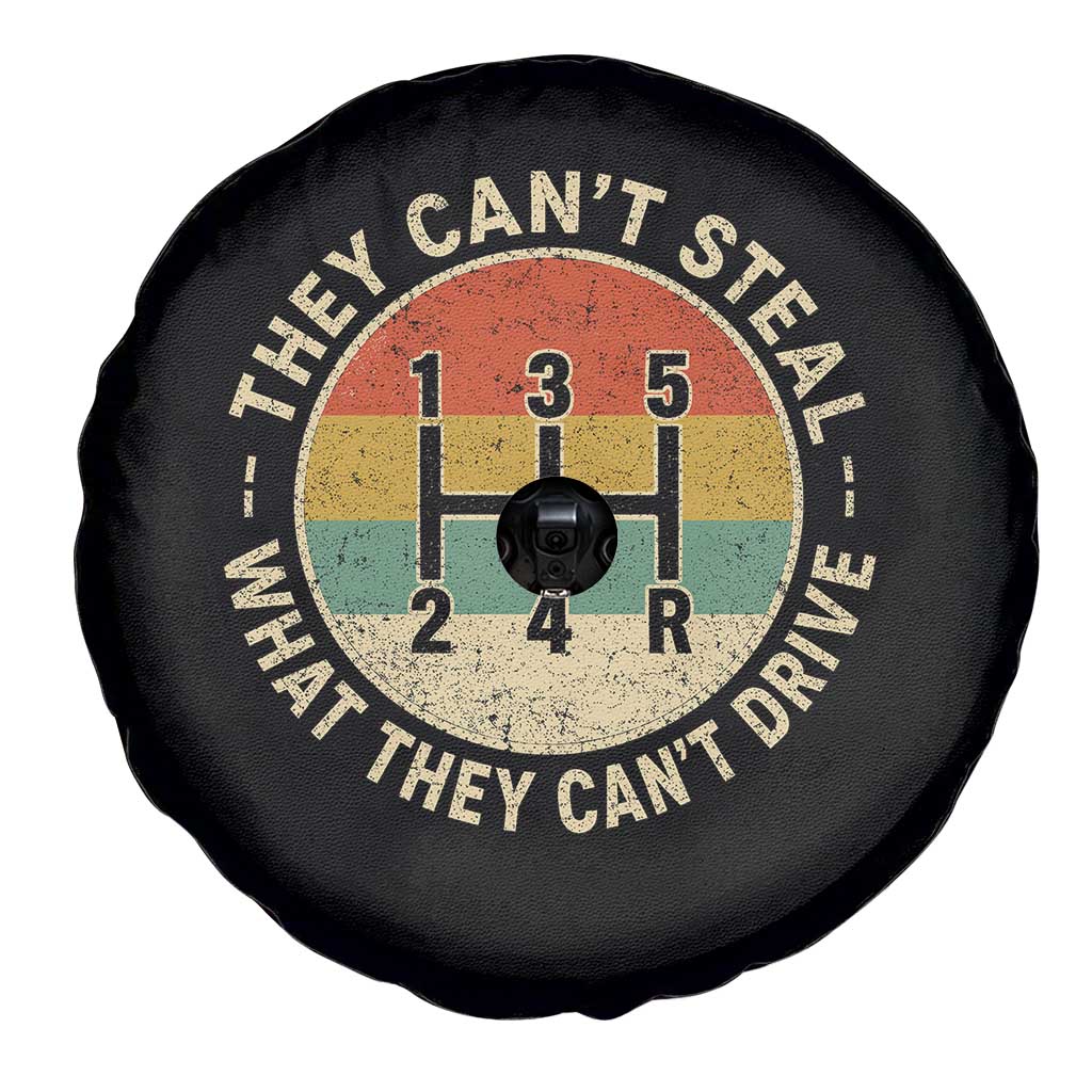 They Can't Steal What They Can't Drive Spare Tire Cover Funny Stick Shift Manual Car