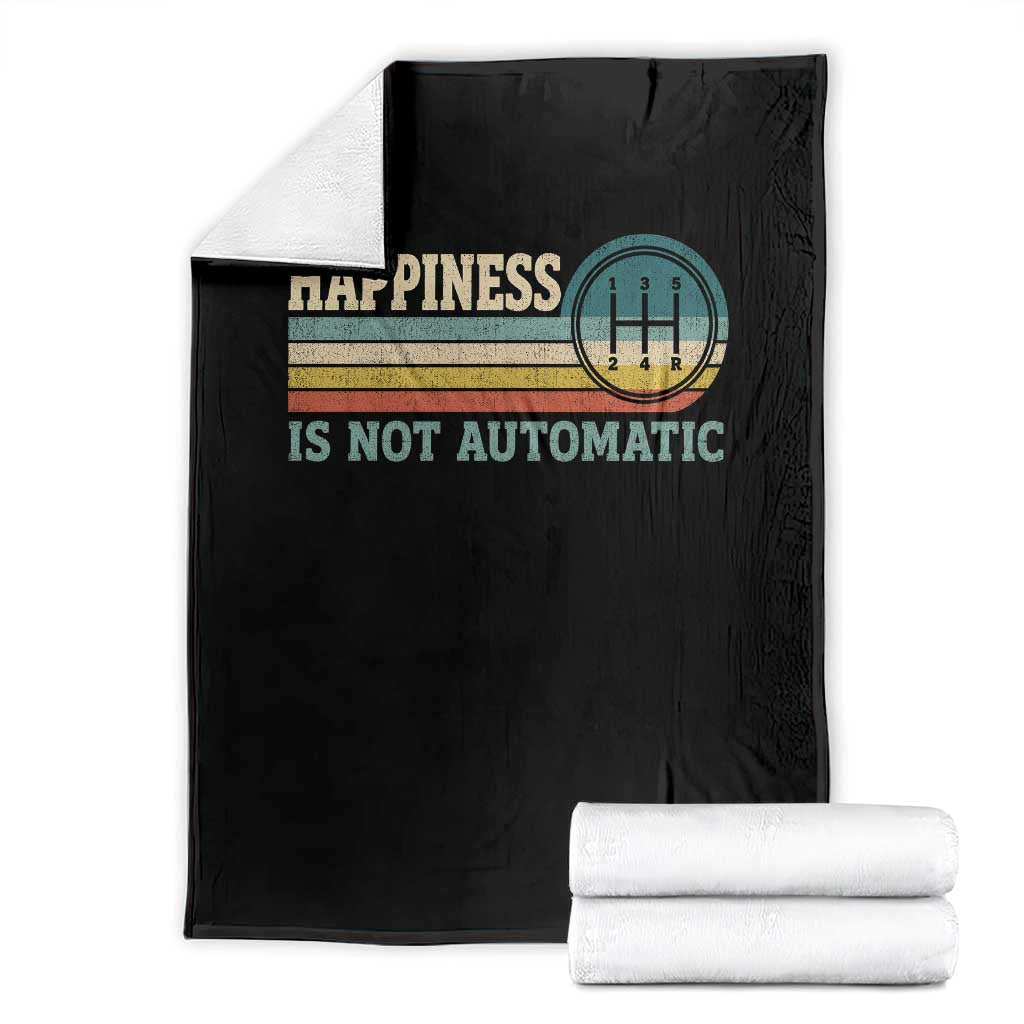 Happiness Is Not Automatic 5 Speed Manual Transmission Car Throw Blanket TS11 Black Print Your Wear