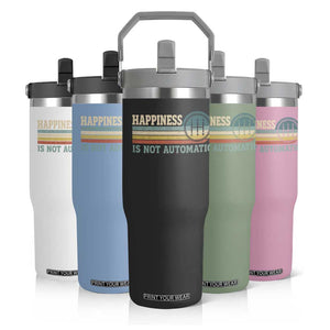 Happiness Is Not Automatic 5 Speed Manual Transmission Car Flip Straw Tumbler