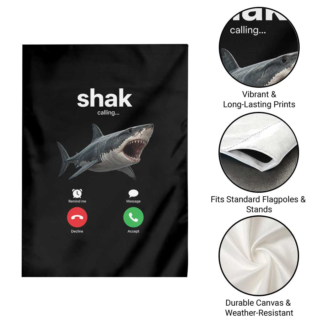 Shark Calling Meme Mispelled Shak Incoming Call Humor Garden Flag