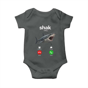 Shark Calling Meme Mispelled Shak Incoming Call Humor Baby Onesie