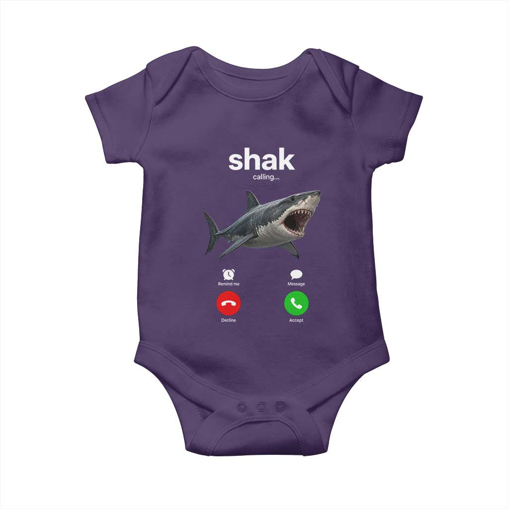 Shark Calling Meme Mispelled Shak Incoming Call Humor Baby Onesie
