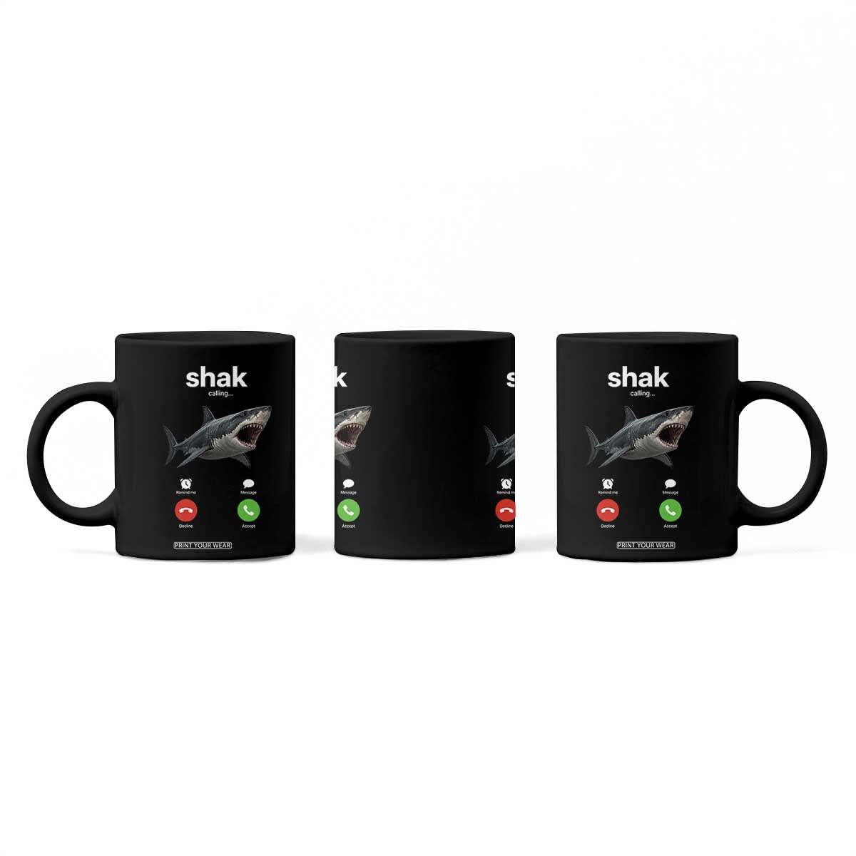 Shark Calling Meme Mispelled Shak Incoming Call Humor Coffee Mug