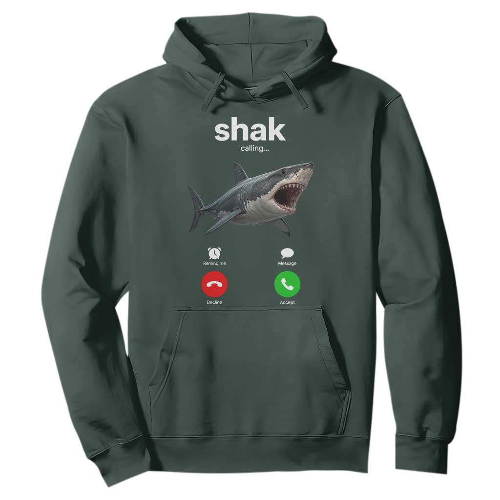 Shark Calling Meme Mispelled Shak Incoming Call Humor Hoodie
